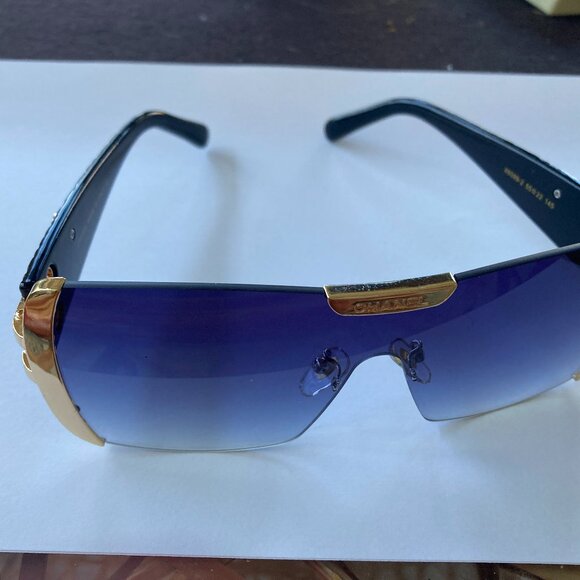 Vintage Chanel Sunglasses Black Blue Lens No Flaws NO Case Authentic - Picture 1 of 9